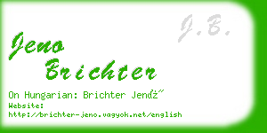 jeno brichter business card